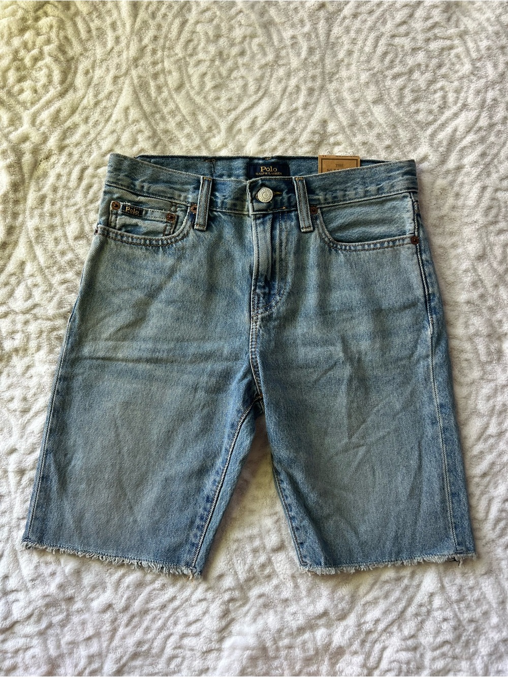 NWT Polo by Ralph Lauren Sullivan Slim Light Wash Denim Boy’s Shorts | Size 14